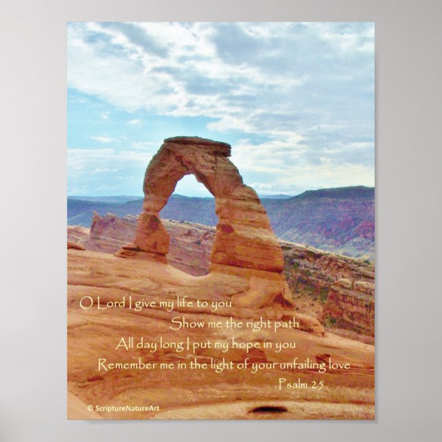 Póster Arco Delicado, Parque Arches Nat'l, Salmo 25 (Frente)