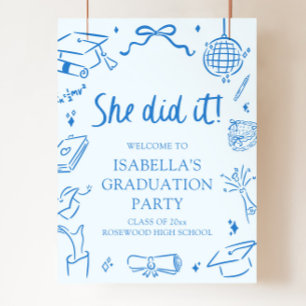 Póster Arco Dibujado a Mano Lo Hizo Fiesta de Graduación 