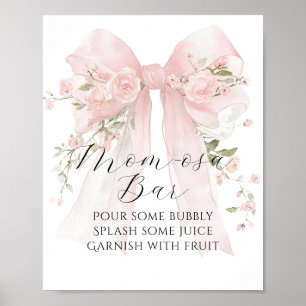 Póster Arco Floral Elegante Niña Cumpleaños Baño Bar