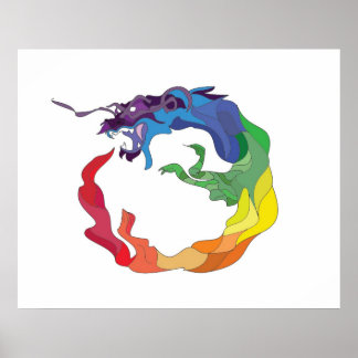 Póster arco iris de ouroboros chakra