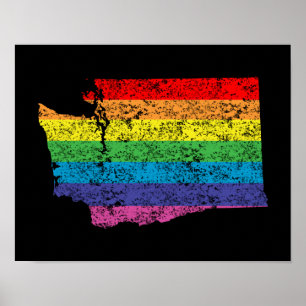 Póster arco iris de washington