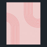 Póster Arco iris rosa y rojo boho vintage 3<br><div class="desc">Arco arcoiris moderno de la línea vintage Boho de mediados de siglo Rosa y Rojo 3</div>