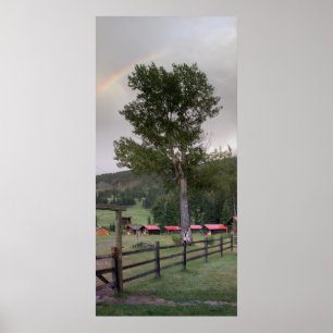 Póster Arco iris sobre el rancho de Sweetgrass