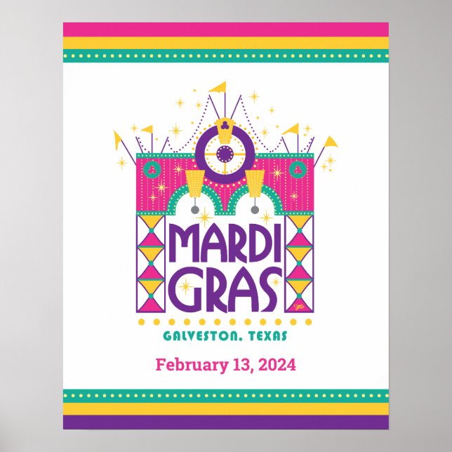 Póster Arco Mardi Gras, Galveston, Texas (Frente)