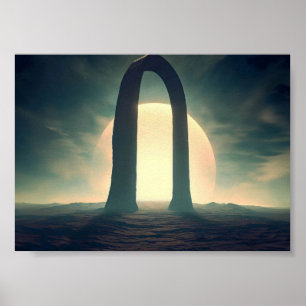 Póster Arco sobre el planeta en el espacio