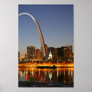 Póster Arco St. Louis Mississippi de la entrada en la