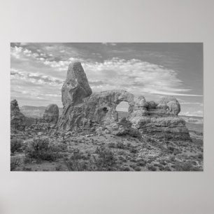 Póster Arco Torre, Blanco y Negro, Parque Nacional Arcos