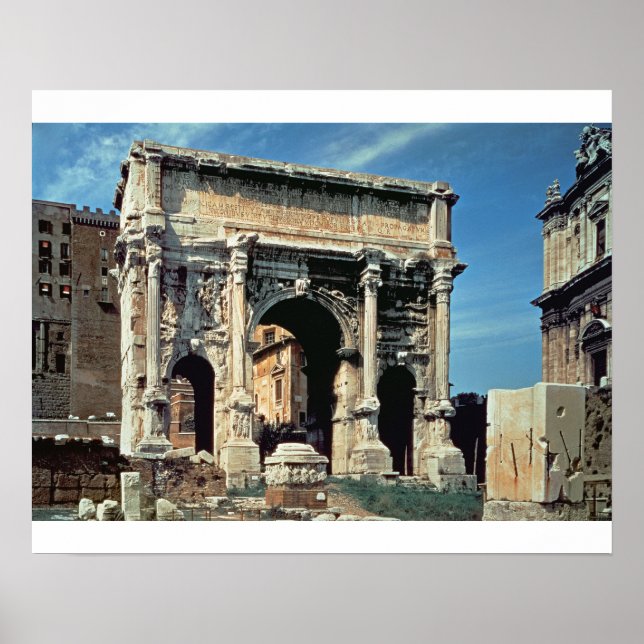 Póster Arco triunfal de Septimius Severus, dedicado en (Frente)
