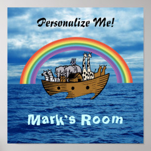 Póster Arco y arcoiris de Noé