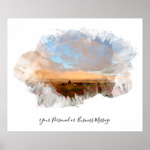 Póster *~* Arcoiris Beach Waves Ocean Artsy Floral AR11