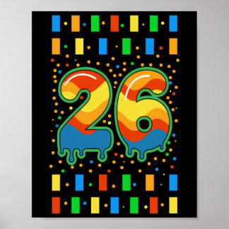 Póster Arcoíris Colorido Goteo Número 26