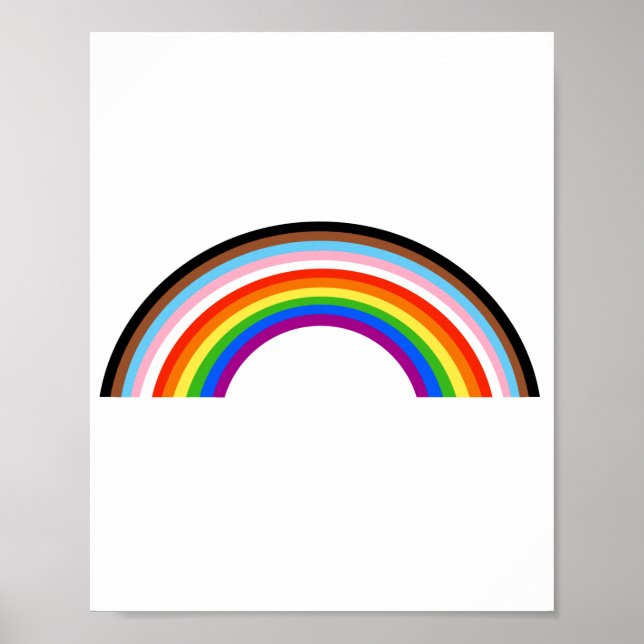Póster Arcoíris de Arco de Progress Pride (Frente)