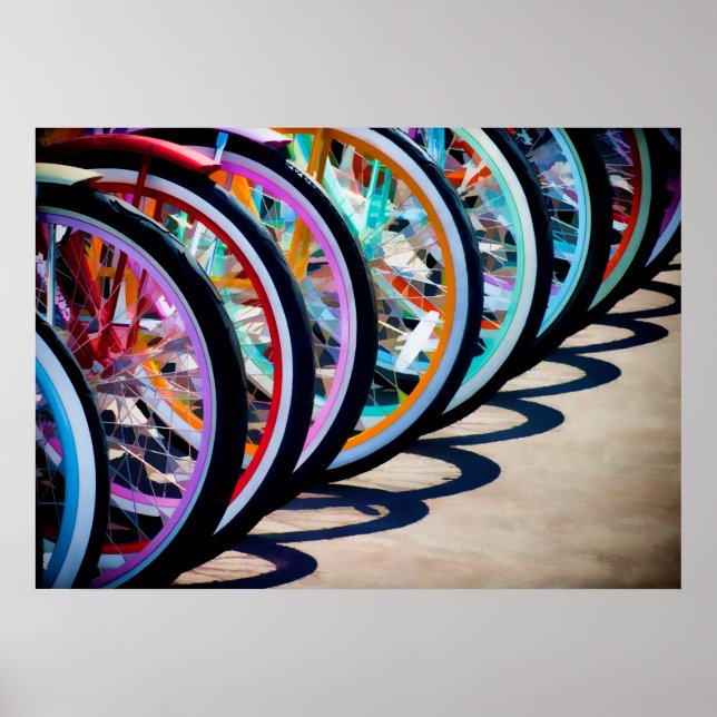 Póster Arcoiris De Bicicletas (Frente)