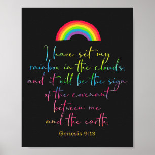 Póster Arcoiris de Dios Génesis 9 Versículo Bíblico Crist
