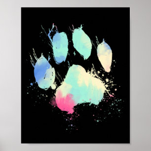 Póster Arcoiris de la pintura de perro del gato
