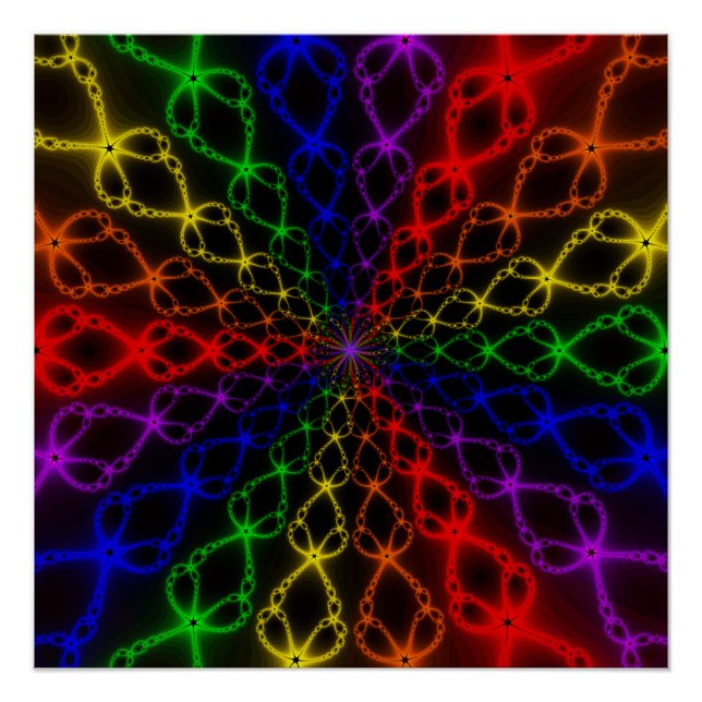 Póster Arcoiris de Newton | Arte fractal arcoiris (Anverso)