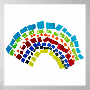 Póster Arcoiris de papel