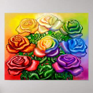Póster Arcoiris de Rosas