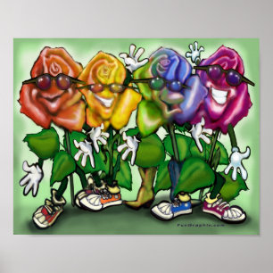 Póster Arcoiris de Rosas