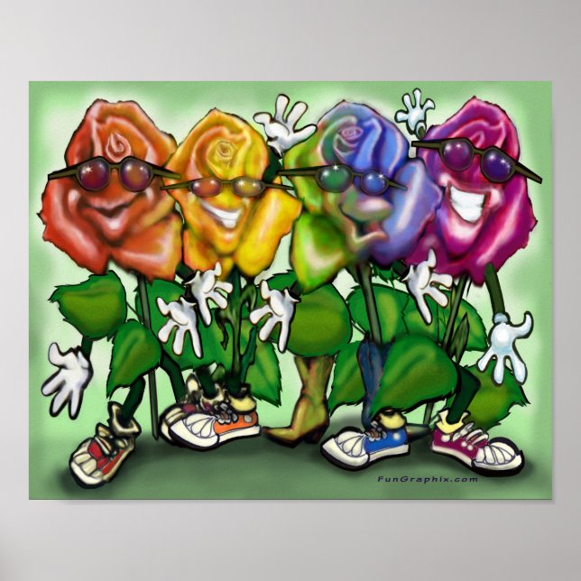 Póster Arcoiris de Rosas (Frente)