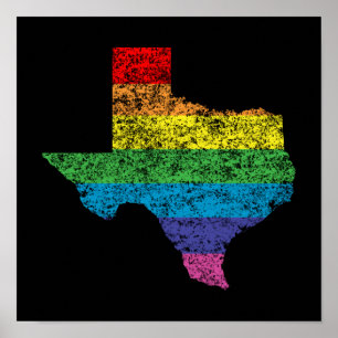 Póster arcoiris de texas