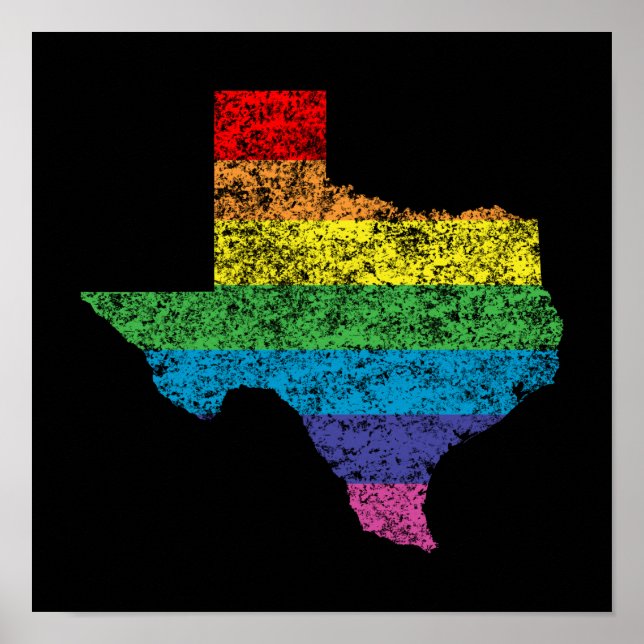 Póster arcoiris de texas (Frente)