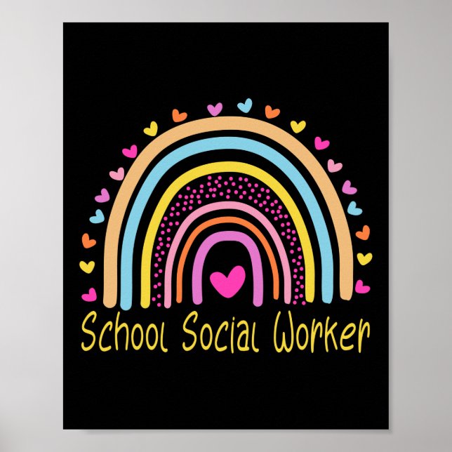 Póster Arcoiris de trabajador social escolar (Frente)