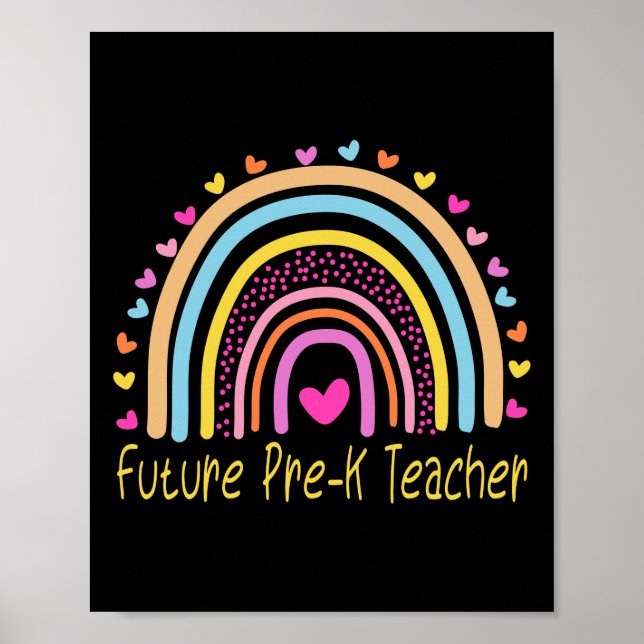 Póster Arcoiris del futuro profesor preescolar (Frente)