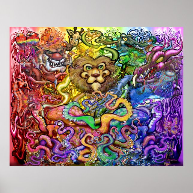 Póster Arcoiris del Poster de animales (Frente)