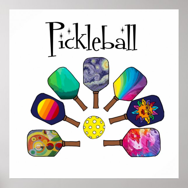 Póster Arcoiris deportivo de pádel Guay Pickleball (Frente)