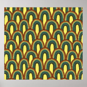 Póster Arcoiris dibujado a mano: Encanto de la Vieja Seam