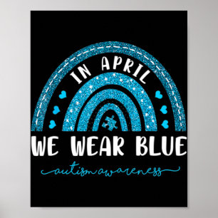 Póster Arcoiris En Abril Usamos Conciencia Del Autismo Az