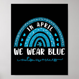 Póster Arcoiris En Abril Usamos Conciencia Del Autismo Az