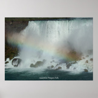Póster Arcoiris en las cataratas del Niágara americano