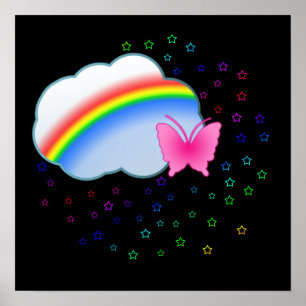 Póster Arcoiris en las nubes