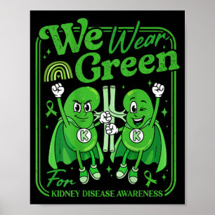 Póster Arcoíris en marzo usa verde enfermedad renal