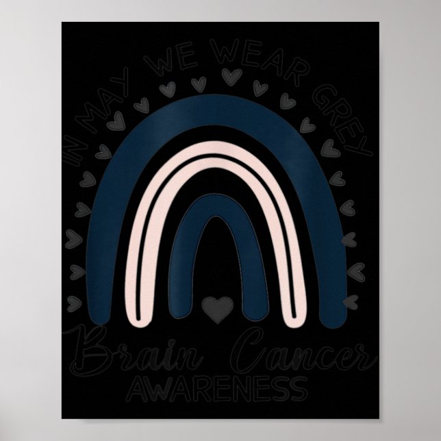Póster Arcoiris En Mayo Usamos Conciencia Sobre El Cáncer (Frente)