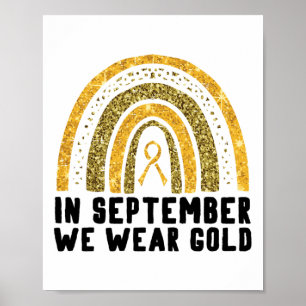 Póster Arcoíris En Septiembre Usamos Oro Cáncer Infantil