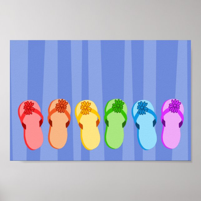 Póster Arcoiris Flip Flops (Frente)