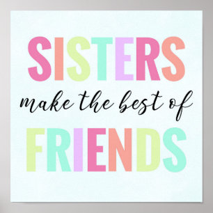Póster Arcoíris Hermanas Hacen Las Mejores Amigas