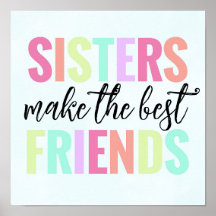 Póster Arcoíris Hermanas Hacen Las Mejores Amigas