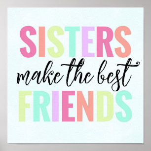 Póster Arcoíris Hermanas Hacen Las Mejores Amigas