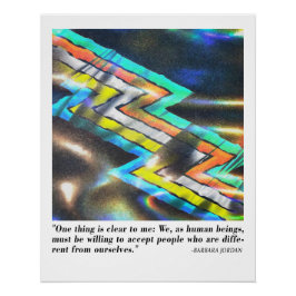 Póster Arcoíris Holográfico Abstracto Orgullo Chevron