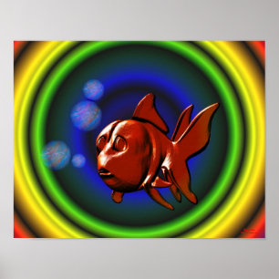 Póster Arcoiris Hues Abstract Goldfish