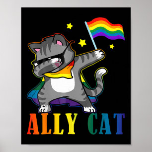Póster Arcoíris Lgbt Orgullo Lesbiana Divertido Gato Dabb