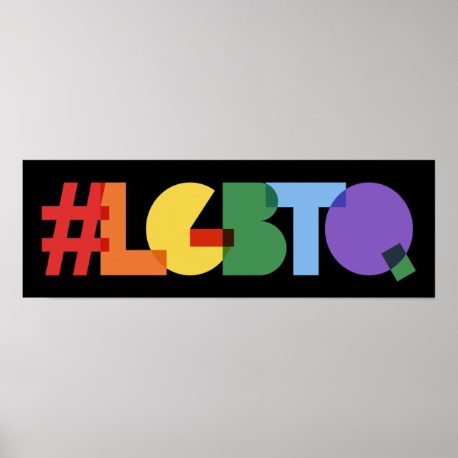 Póster Arcoiris #LGBTQ Poster de texto (Frente)