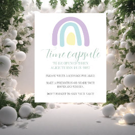 Póster Arcoiris lilac Pastel Primer Cumpleaños Cápsula