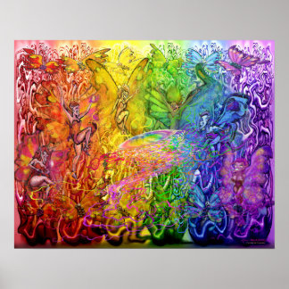 Póster Arcoiris mágico entretejado