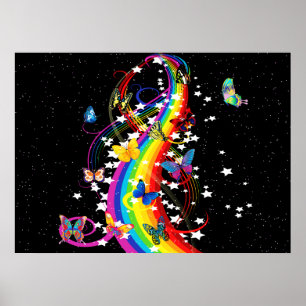 Póster Arcoiris mariposa