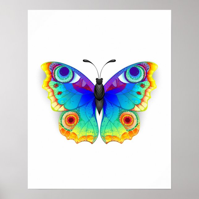 Póster Arcoiris mariposa Peacock Eye (Frente)